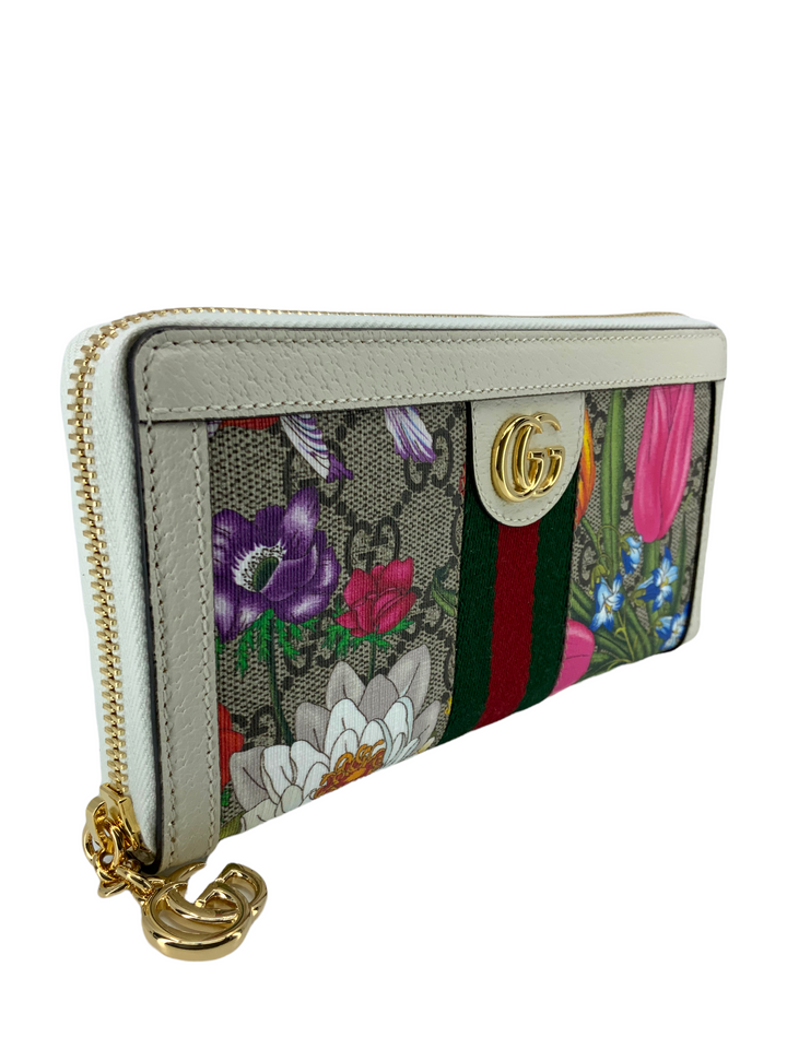 Gucci Ophidia Flora Web Zip Around Wallet NEW - Consigned Designs