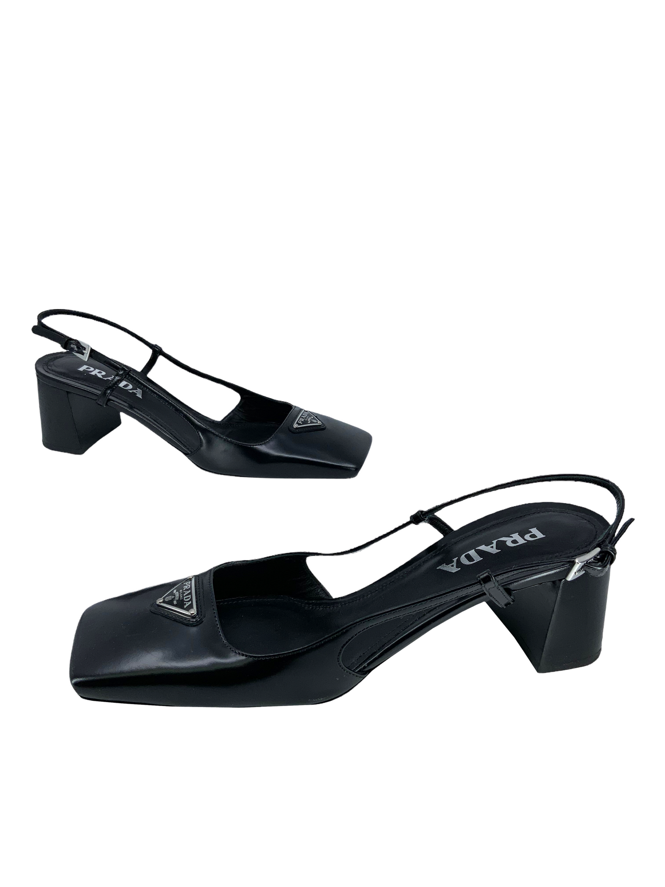 【K】PRADA Leather Low Heels PRADA Low (1-1.9 in) Heel Height with Vintage Heels for