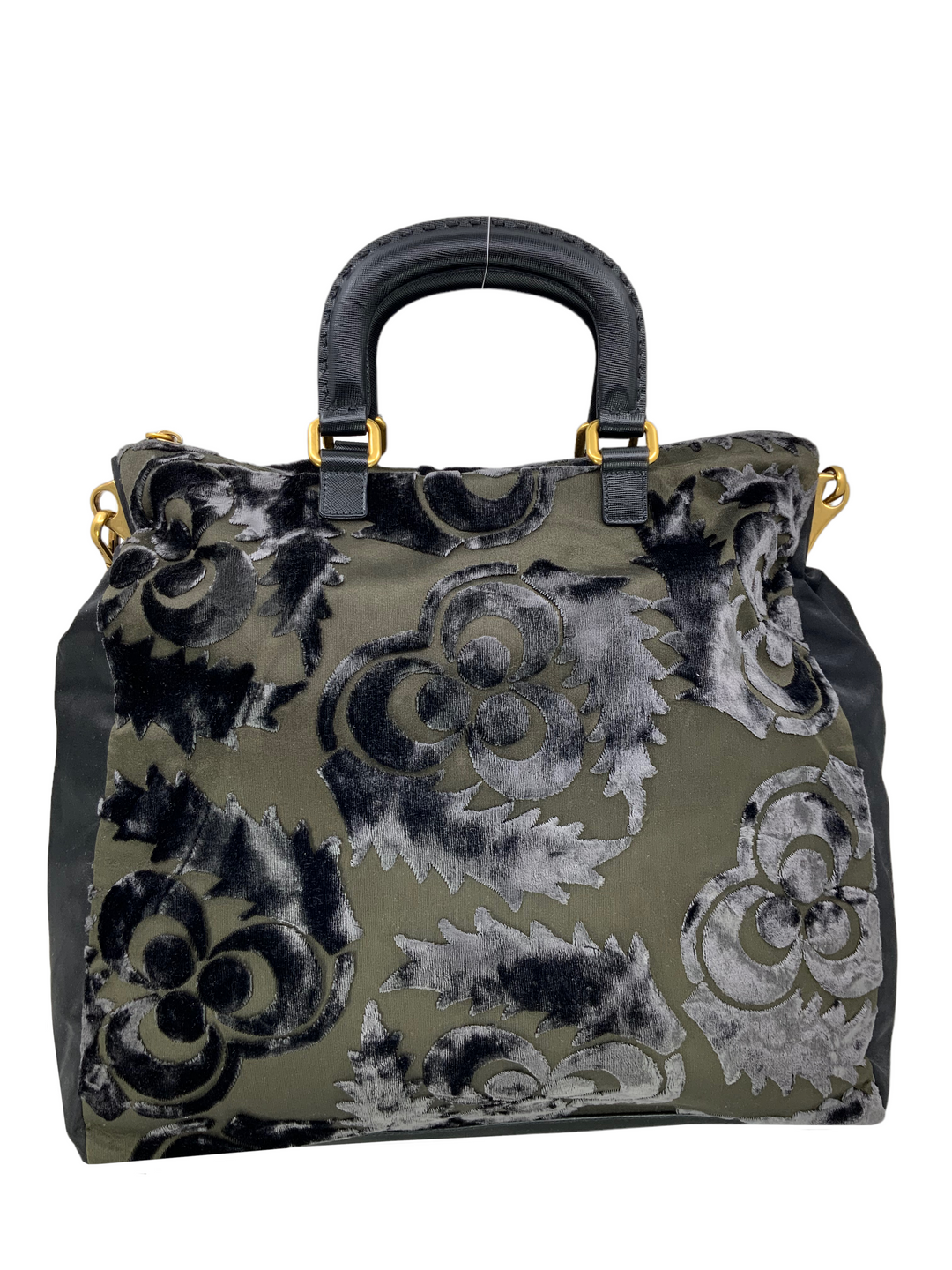 PRADA Nylon and Velvet Velluto Jacquard Tote Bag - Consigned