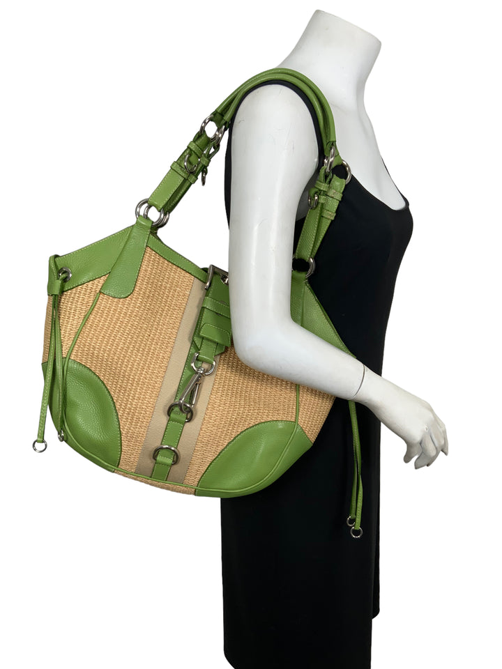 PRADA Straw and Leather Shoulder Bag - Consigned Designs