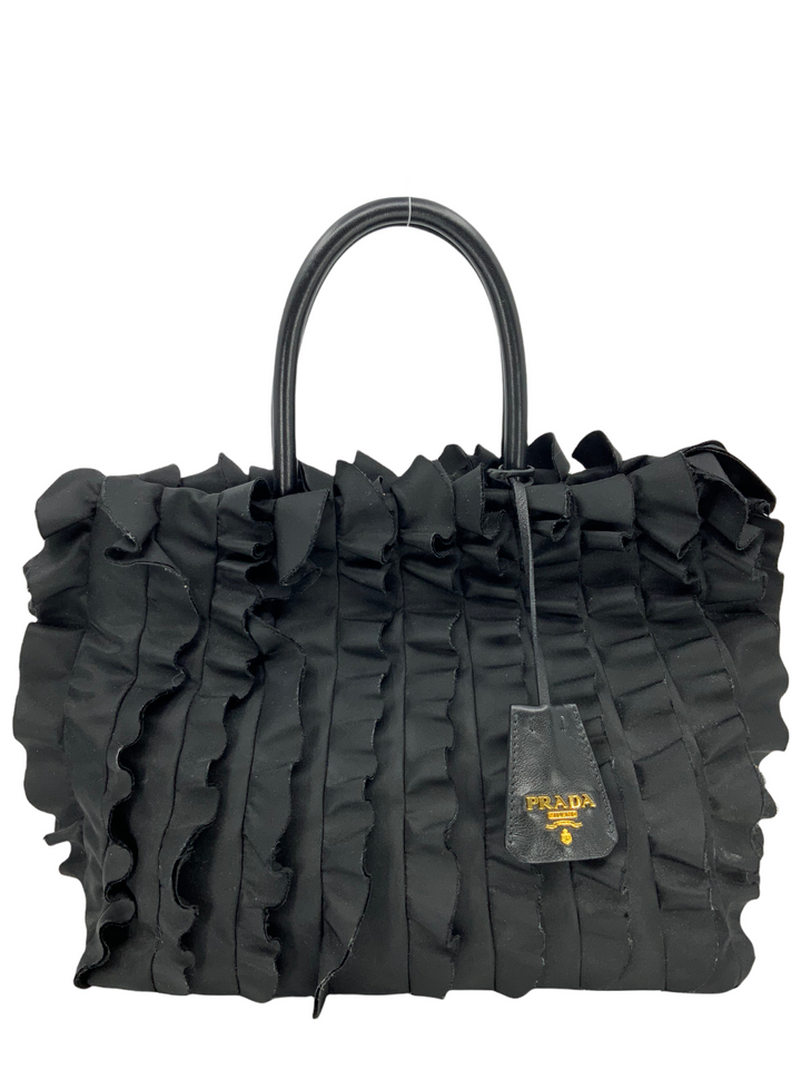 PRADA Tessuto Nylon Ruffle Tote - Consigned Designs