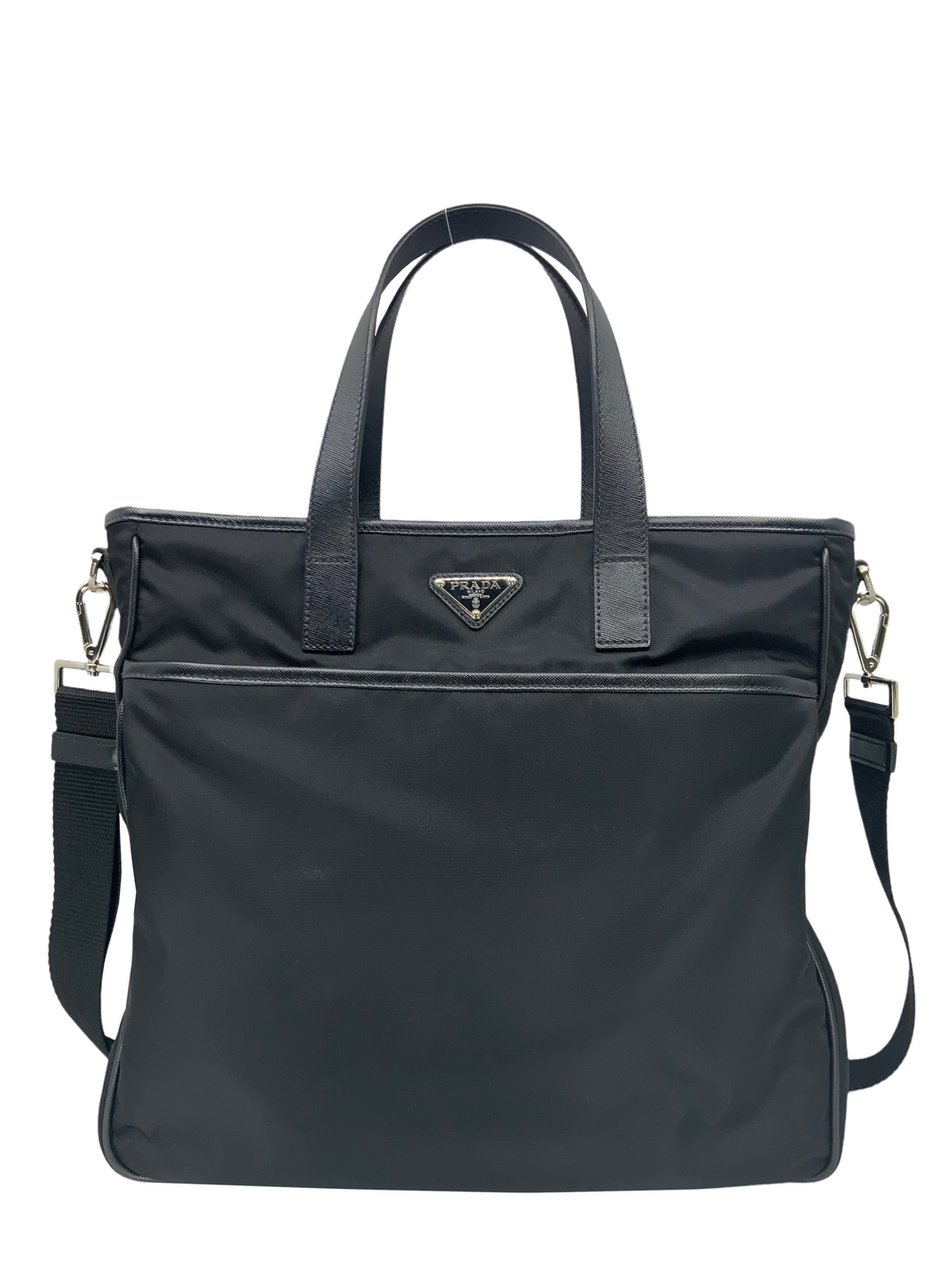 PRADA ナイロントート S PRADA Zip Convertible Re-Nylon Shopping Tote with Saffiano