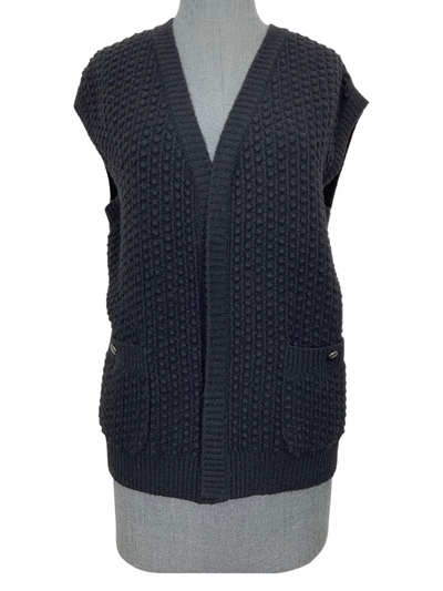 CHANEL Cashmere Open Front Vest Size S-Consigned Designs