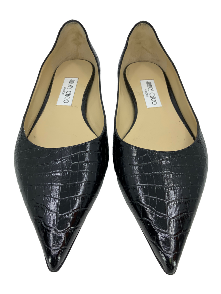 Jimmy Choo Croc Embossed Love Flats Size 10 - Consigned Designs Jimmy Choo Croc Embossed Love Flats Size 10 - Consigned Designs