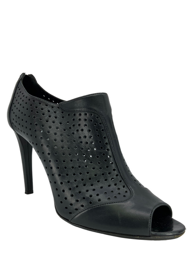 PRADA Perforated Leather Open Toe booties Size 12-Consigned Designs