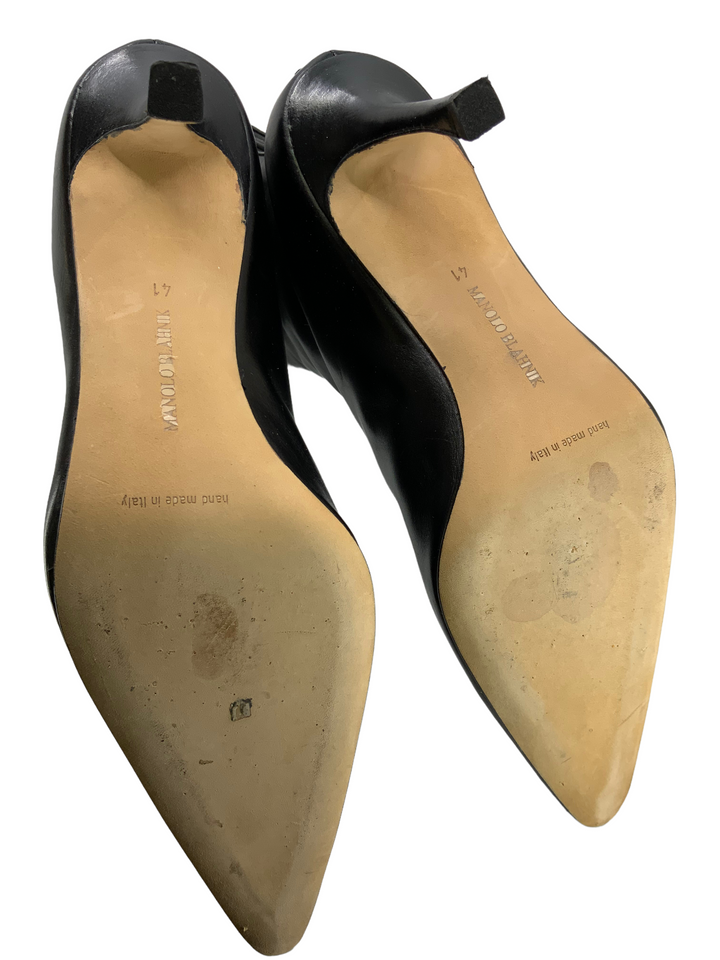 Manolo Blahnik Leather Knee-High Boots Size 11 - Consigned