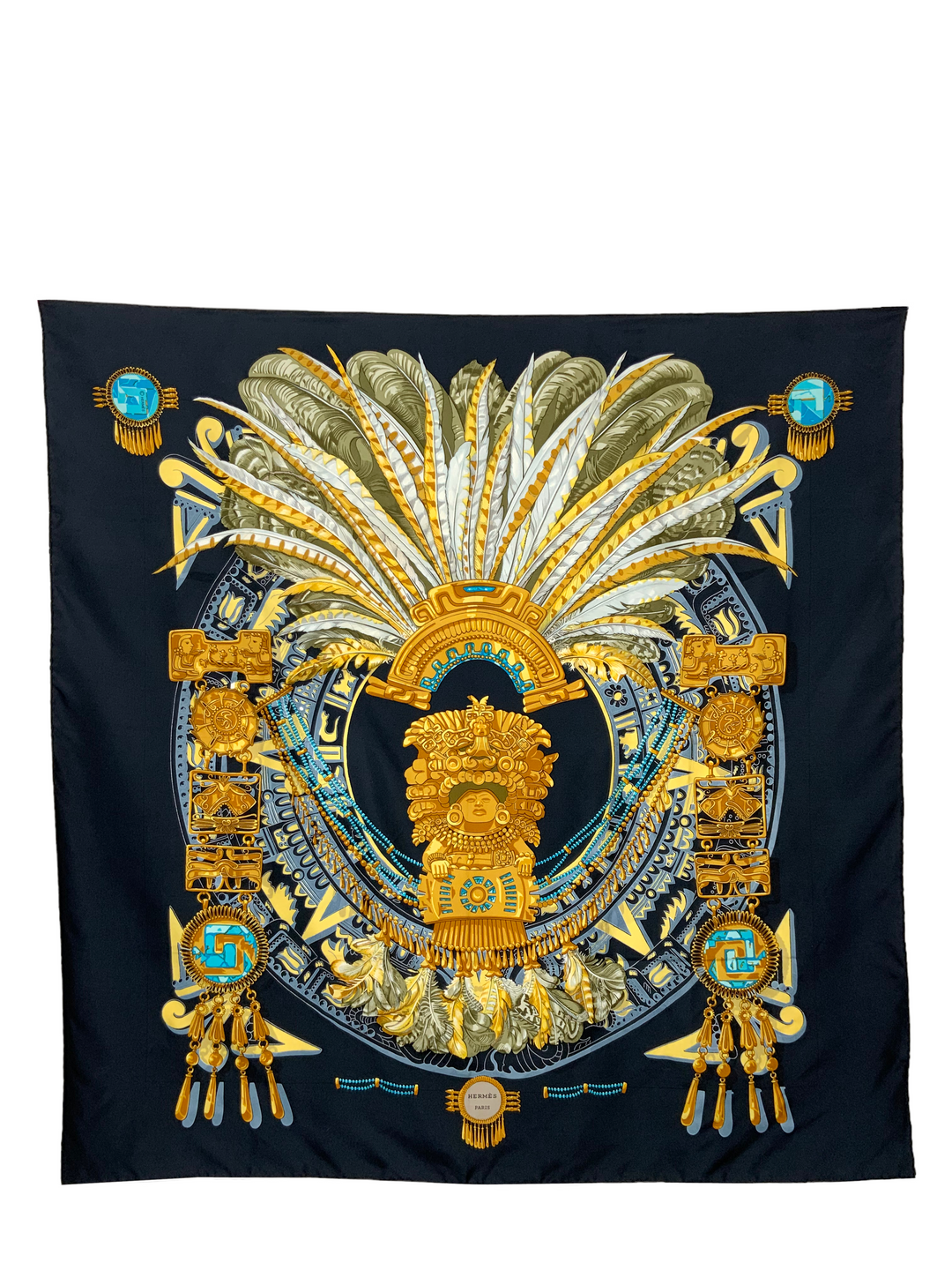 HERMES Aztec Silk Scarf 90 - Consigned Designs