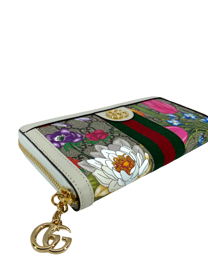 Gucci Ophidia Flora Web Zip Around Wallet NEW - Consigned Designs