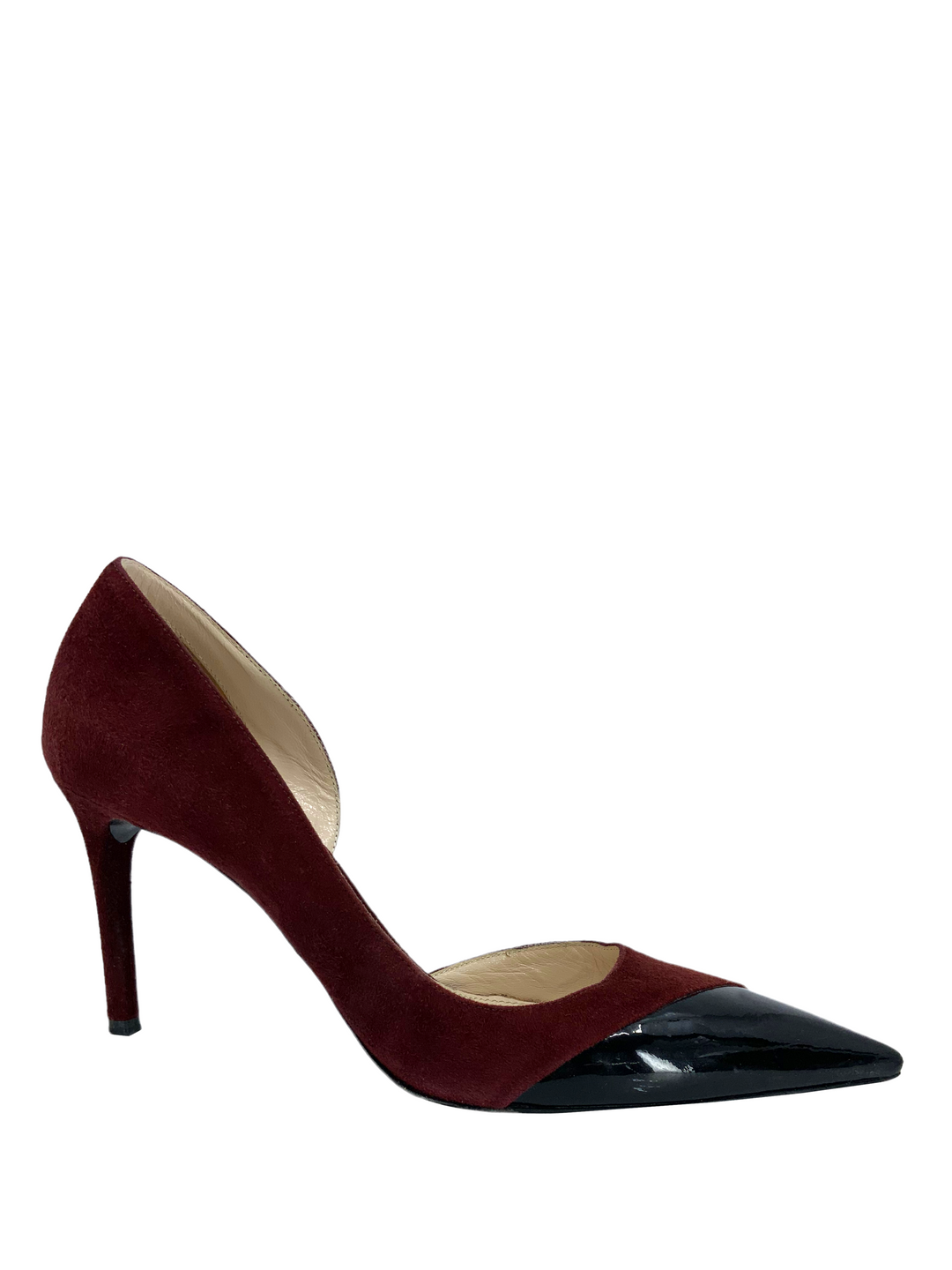 Prada Suede and Patent Leather Half d'Orsay Pumps Size 6.5 Prada Suede and Patent Leather Half d'Orsay Pumps Size 6.5