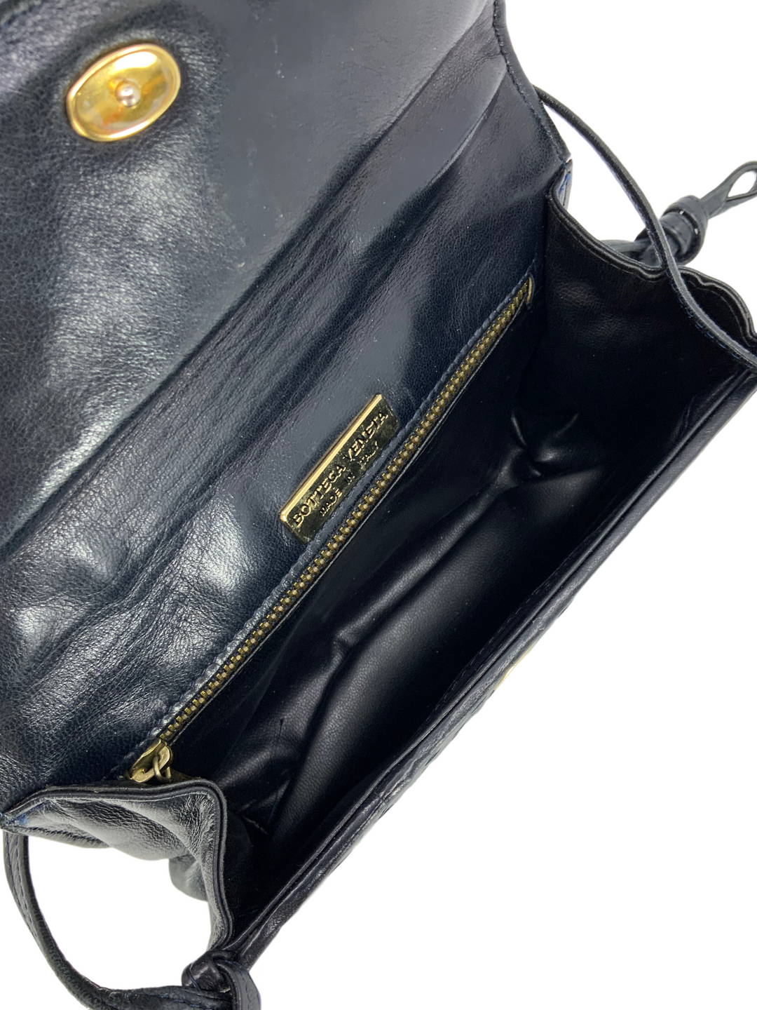 Bottega Veneta Vintage Intrecciato Leather Flap Crossbody