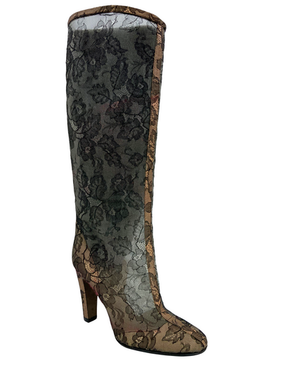 Valentino Garavani Lace Tall Knee High Boots Size 11-Consigned Designs