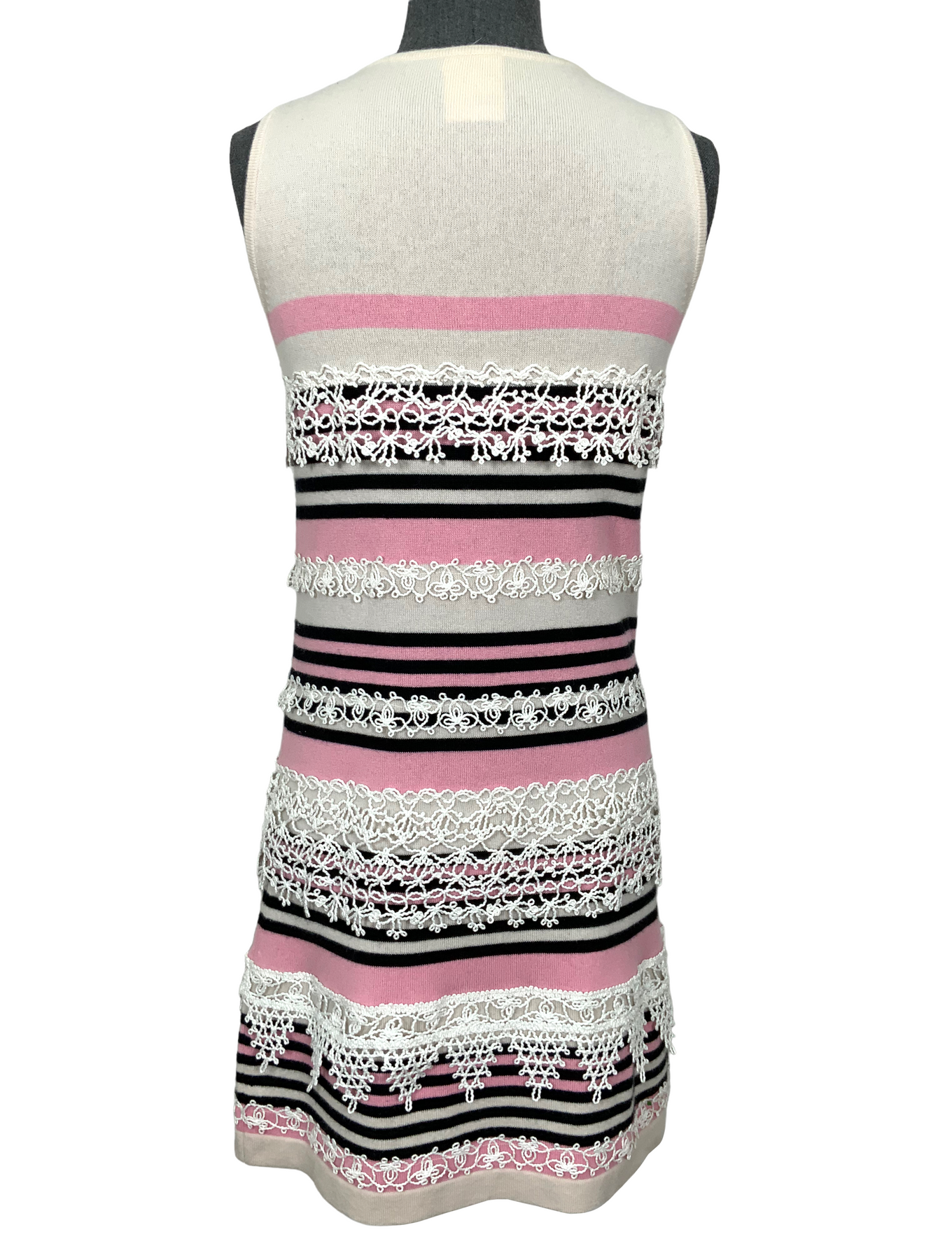 Chanel 11C Striped Cashmere Sleeveless Dress Size M