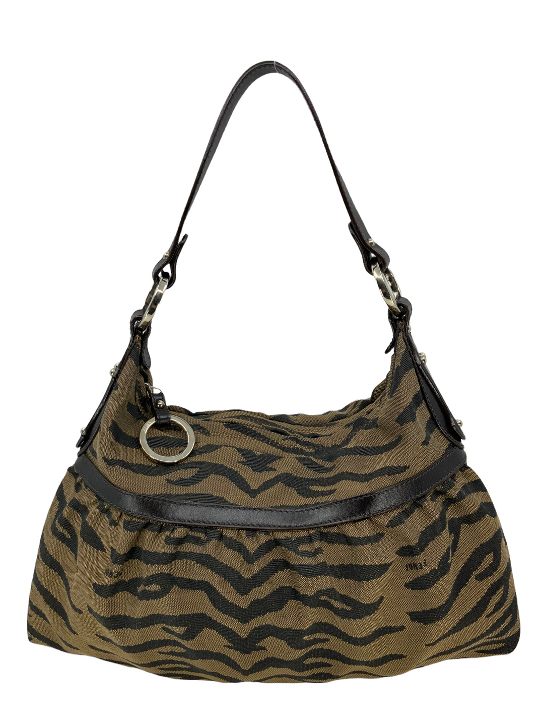 Fendi Vintage Tiger Printed Canvas Chef Shoulder Bag - Consigned