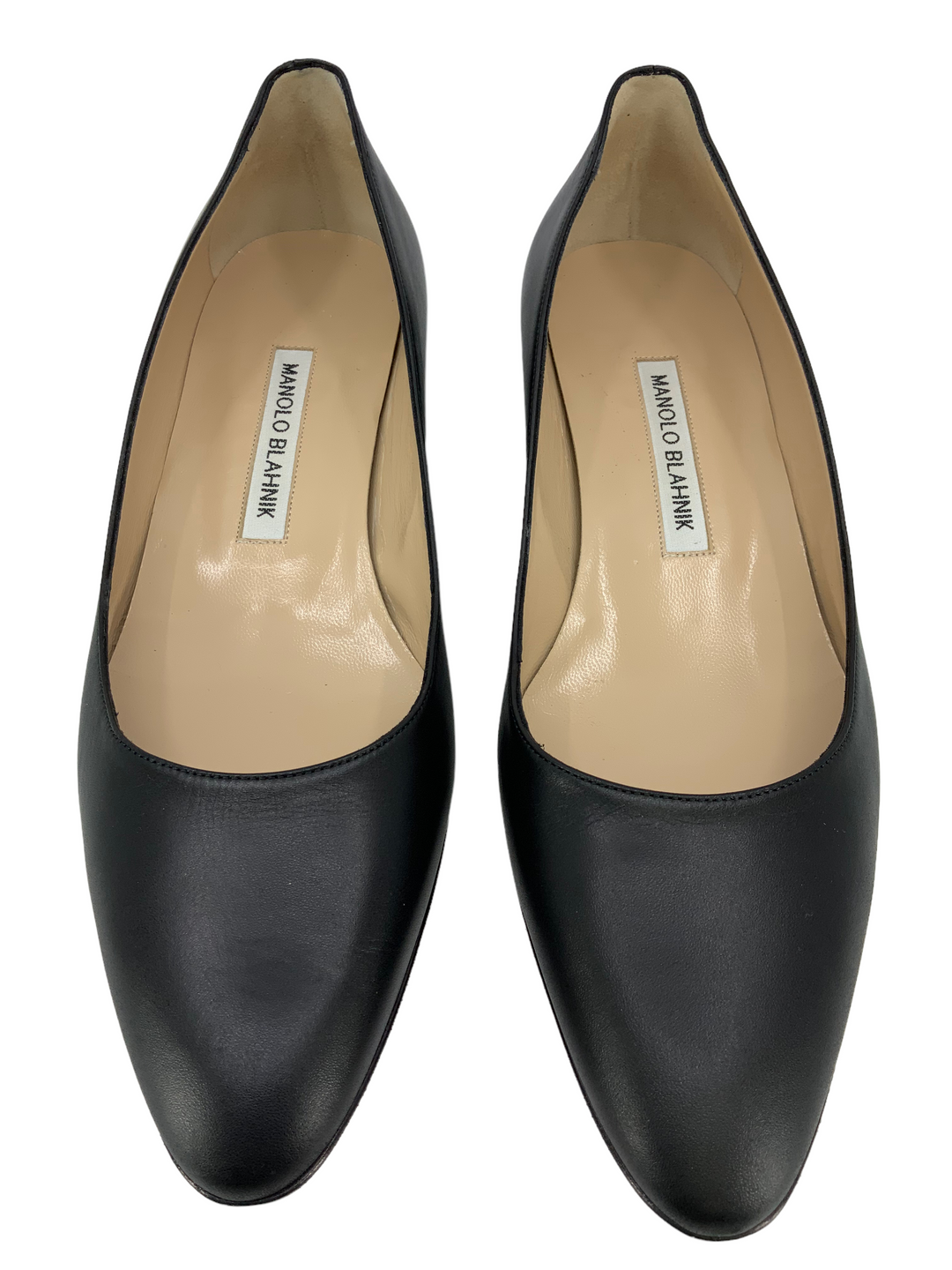 【超お買い得！】 Leather Listony Blahnik Manolo Low-Heel 8.5 Size Pumps 靴