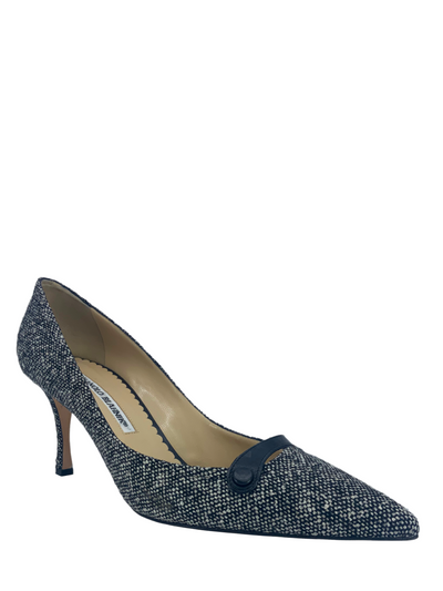 Manolo Blahnik Tweed Pumps Size 9.5-Consigned Designs