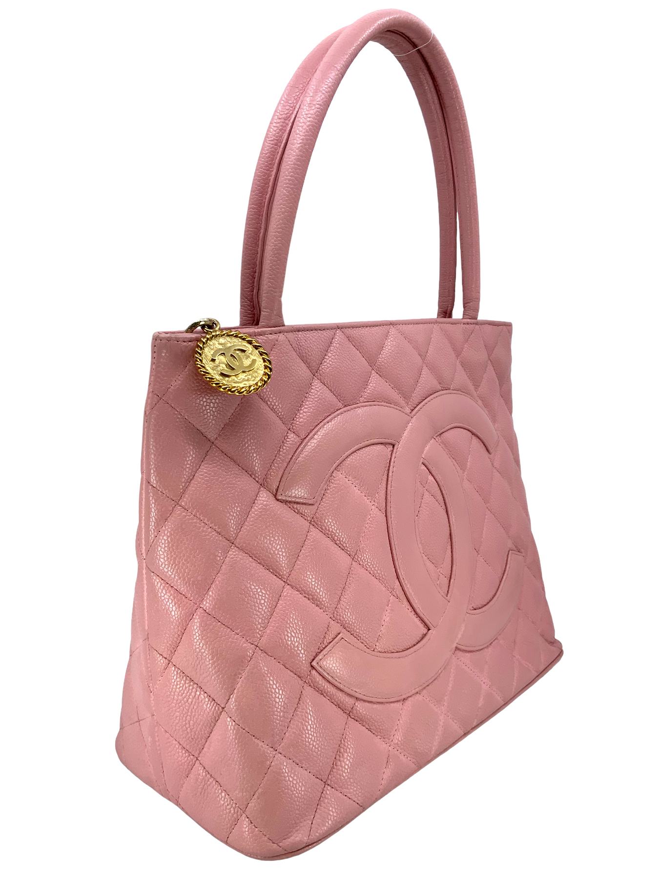 CHANEL Caviar Quilted Medallion Tote Beige 1184586