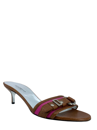 Dolce & Gabanna Leather Logo Slide Sandals Size 7-Consigned Designs