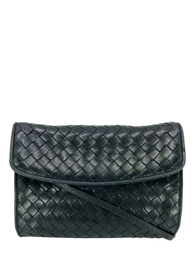 Bottega Veneta Vintage Intrecciato Leather Flap Crossbody Bag-Consigned Designs