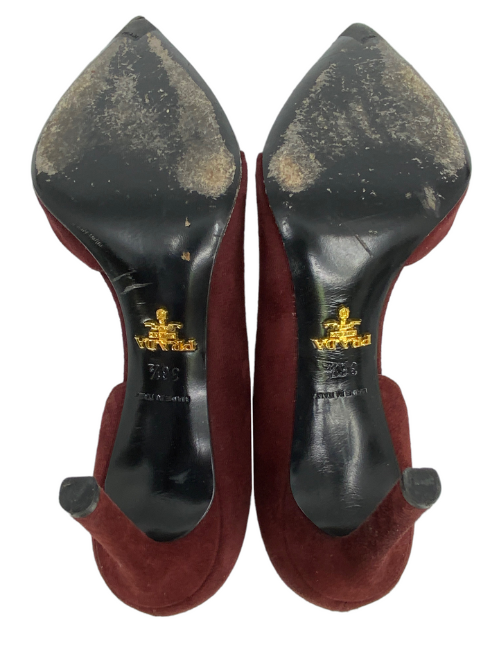 Prada Suede and Patent Leather Half d'Orsay Pumps Size 6.5 Prada Suede and Patent Leather Half d'Orsay Pumps Size 6.5