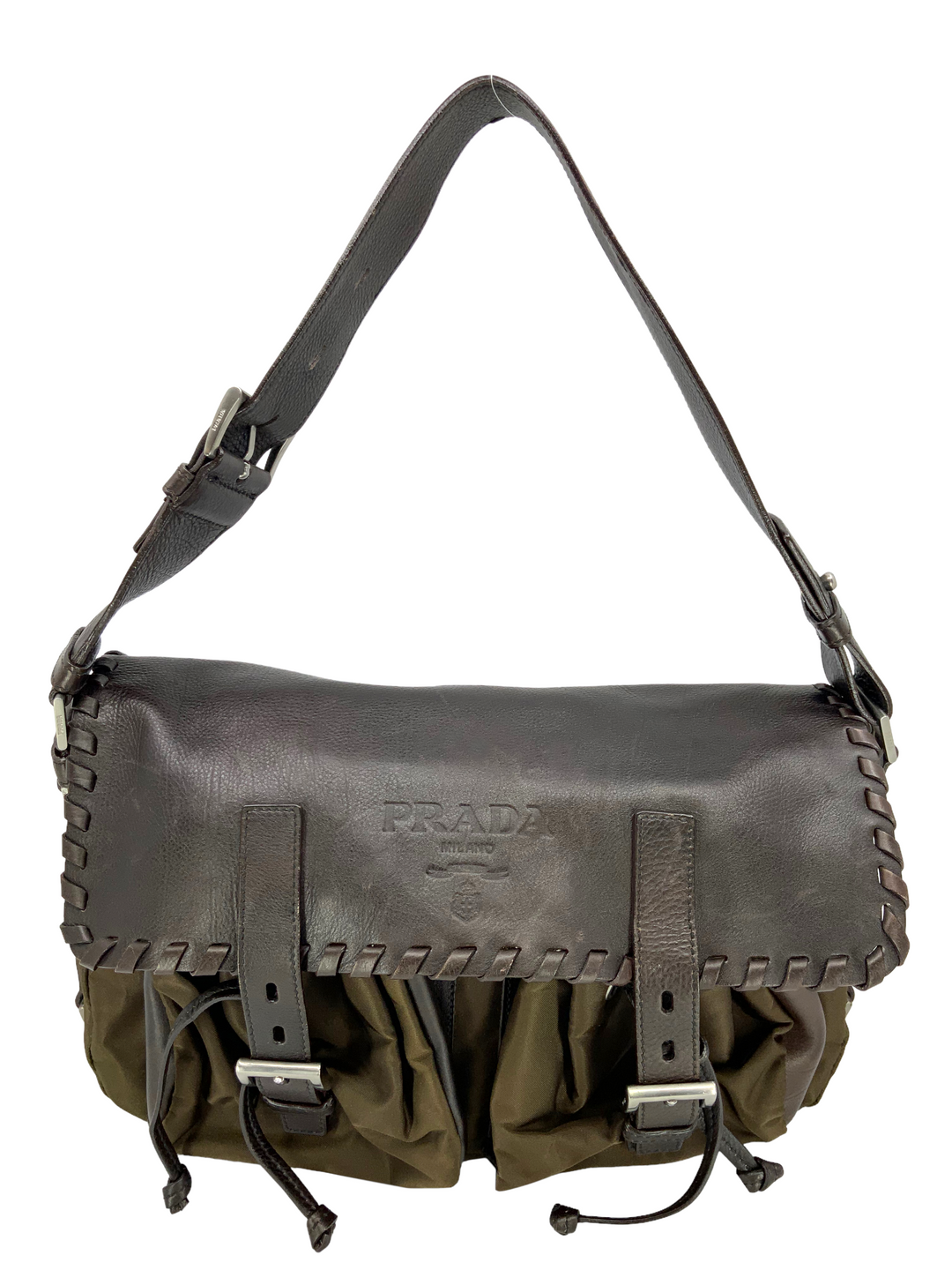 マトリョーシカ　PRADA  ボストンバッグ (グレージュ) Travertine Prada Bonnie medium leather handbag | PRADA