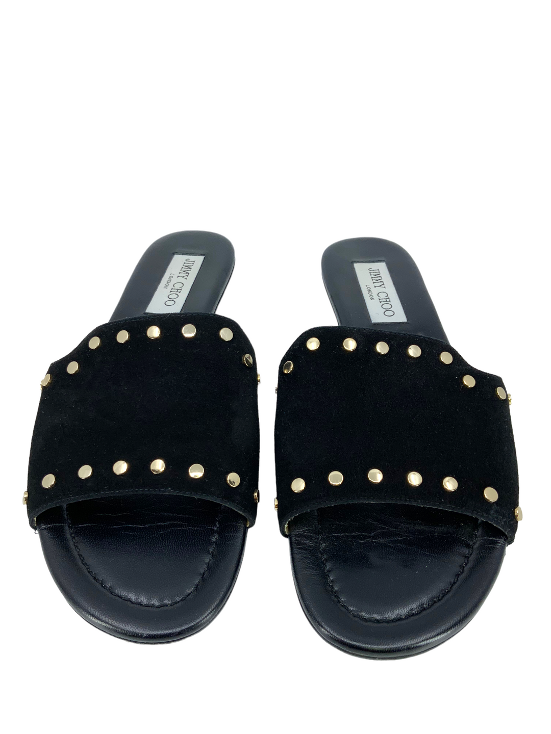 Jimmy Choo Nanda Studded Suede Flat Slide Size 9.5 - Consigned Designs Jimmy Choo Nanda Studded Suede Flat Slide Size 9.5 - Consigned Designs