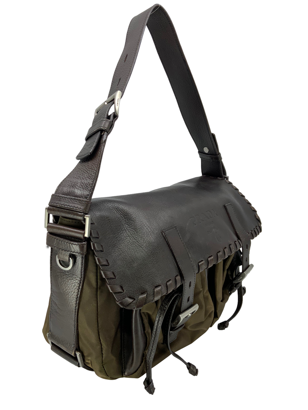PRADA Tessuto Nylon and Leather Flap Bag - Consigned Designs