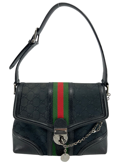 Gucci GG Canvas Small Treasure Flap Shoulder Bag-Consigned Designs