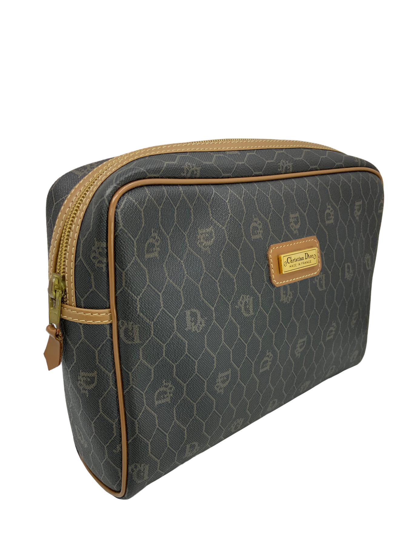 Louis Vuitton Brown Coated Canvas Monogram Top Zip Makeup Bag Bag