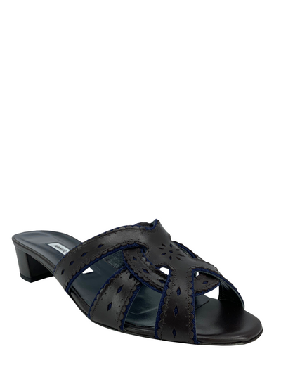 Manolo Blahnik Leather Mule Sandals Size 10-Consigned Designs