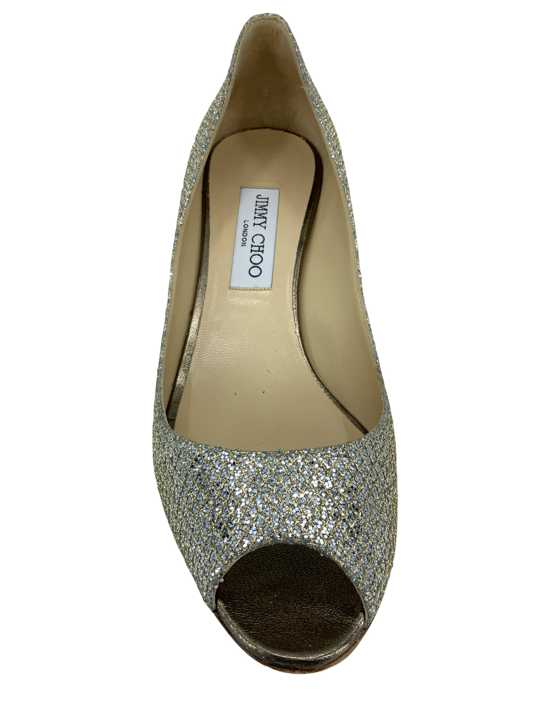 Jimmy Choo Glitter Fabric Isabel Peep Toe Pumps Size 10 Jimmy Choo Glitter Fabric Isabel Peep Toe Pumps Size 10