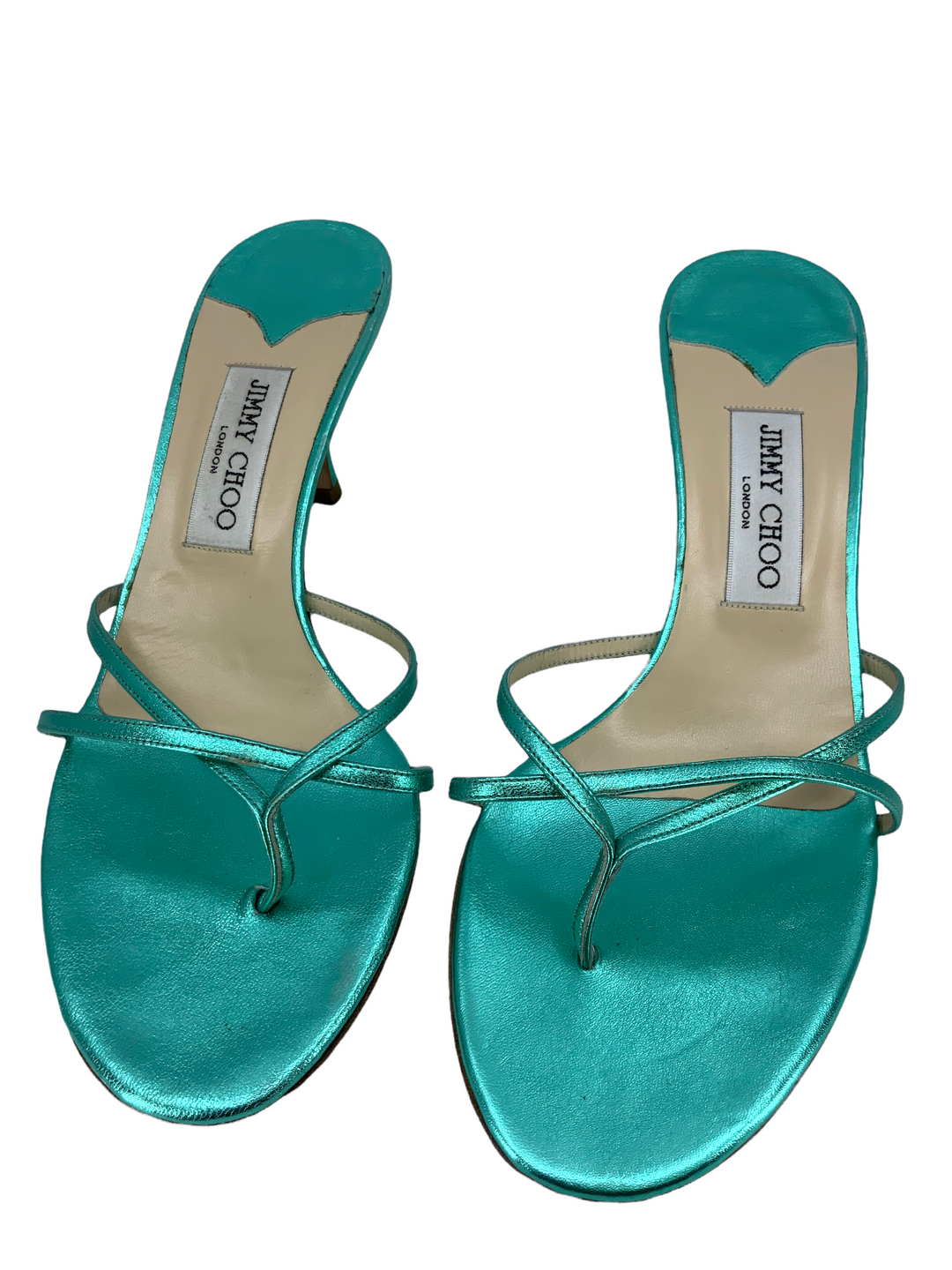 JIMMY CHOO Strappy Leather Thong Sandals Size 10.5 - Consigned Designs