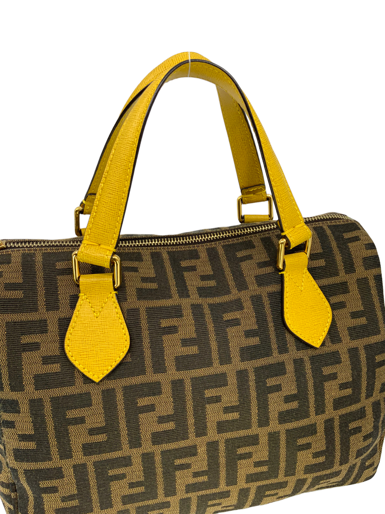 Fendi Tobacco Zucca Canvas Medium Boston Bag Fendi