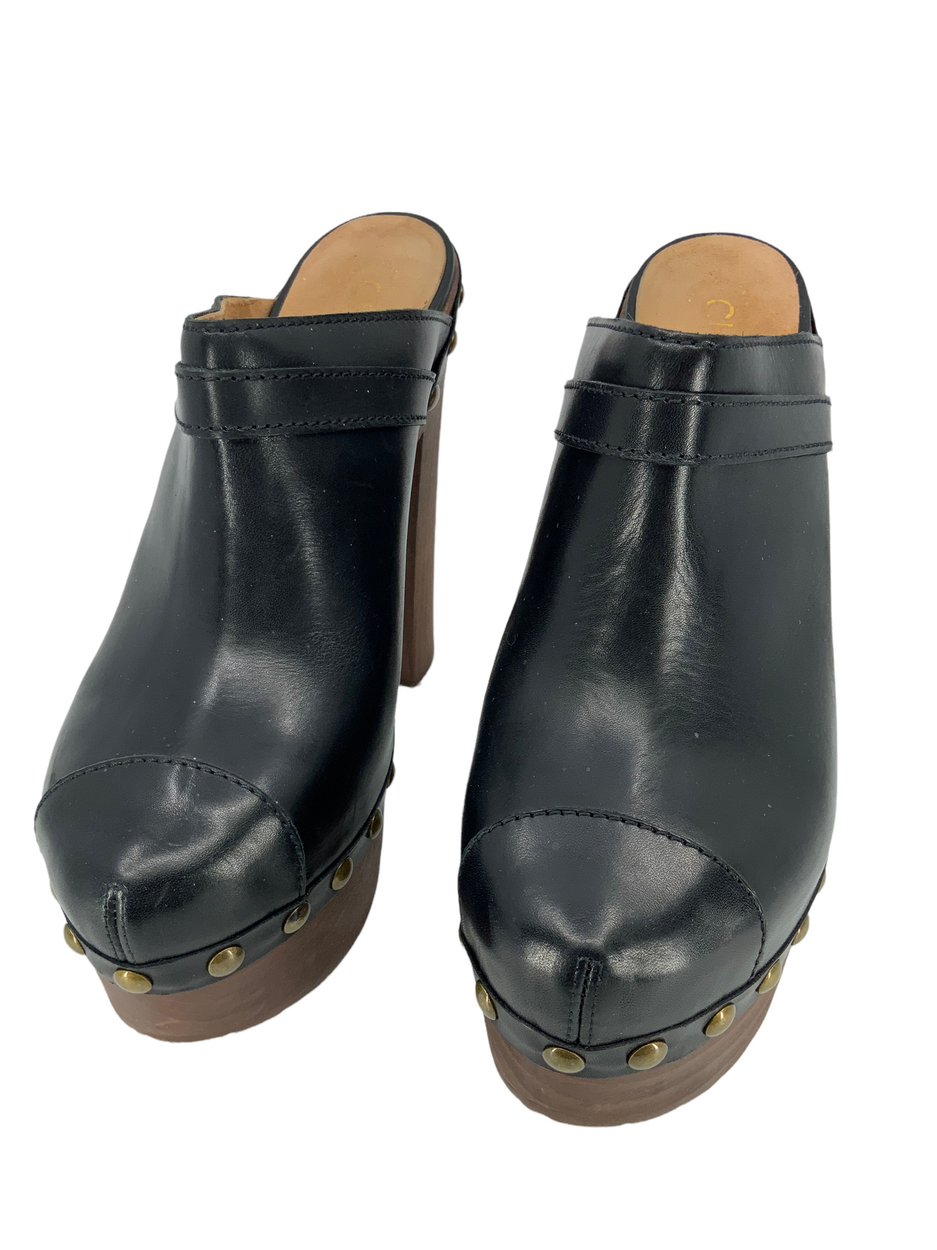 Chanel Studded Leather Platform Mule Clogs