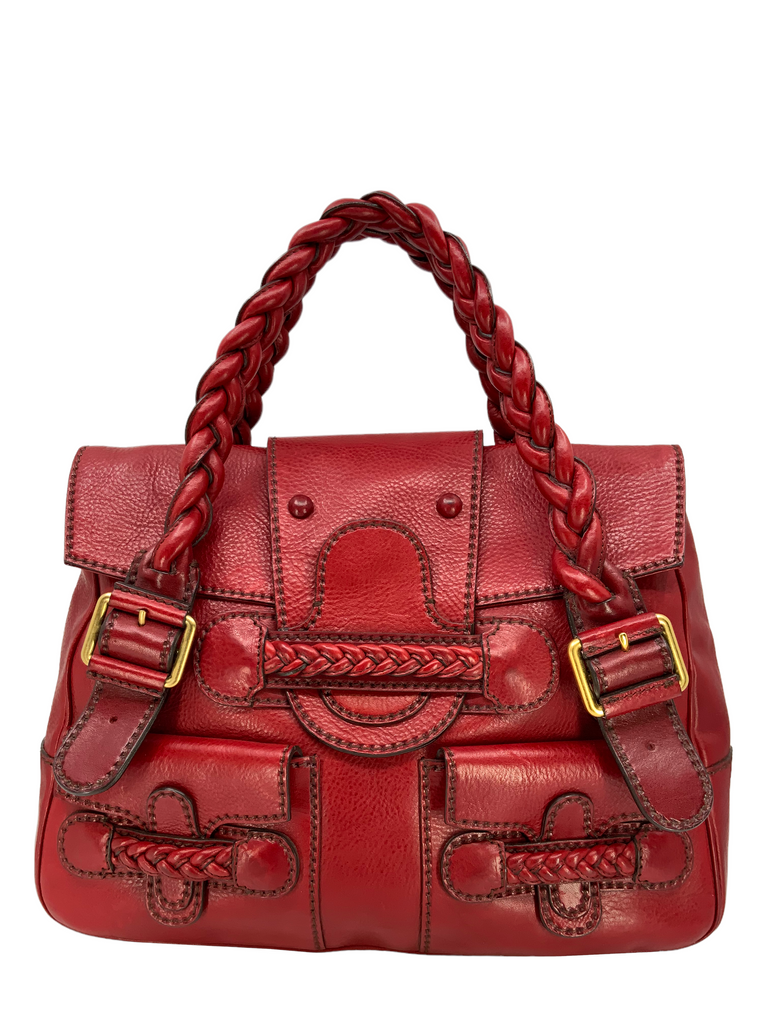 Valentino red top patent bag