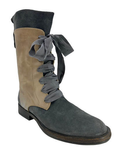 Brunello Cucinelli Leather and Suede Lace Up Boots Size 6-Consigned Designs