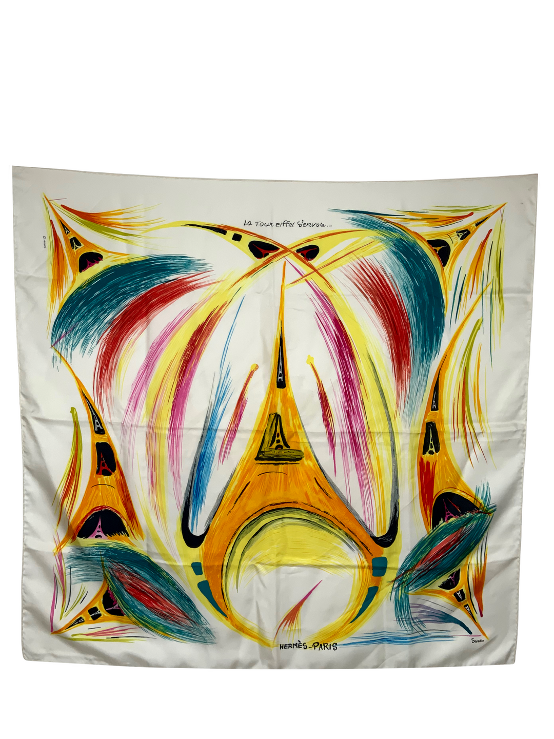 Hermes La Tour Eiffel S'envole Silk Scarf 90 - Consigned Designs
