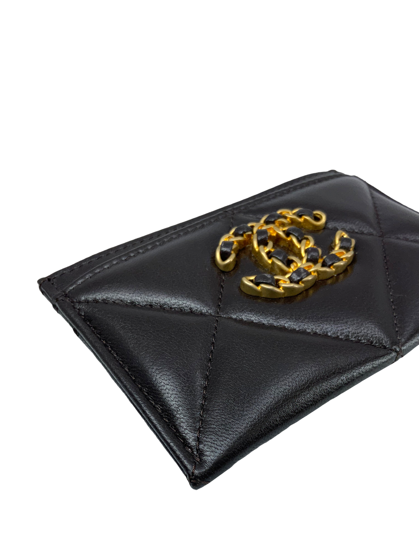 CHANEL Lambskin Quilted Chanel 19 Card Holder - Consigned Designs