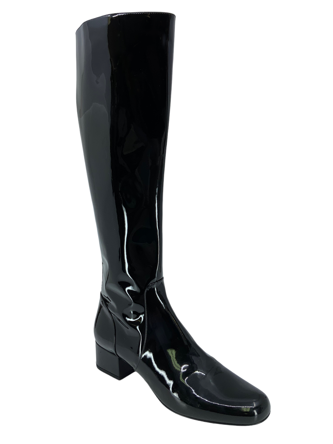靴 Saint Laurent patent boots Saint Laurent Patent Leather Mid Calf Boots Size 9 - Consigned Designs