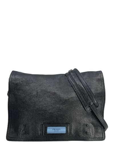 Prada Glace Calf Etiquette Flap Bag-Consigned Designs