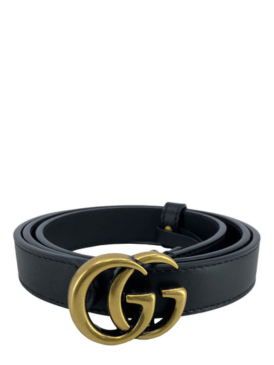 GUCCI GG Marmont Thin 20mm Leather Belt Size 75-Consigned Designs