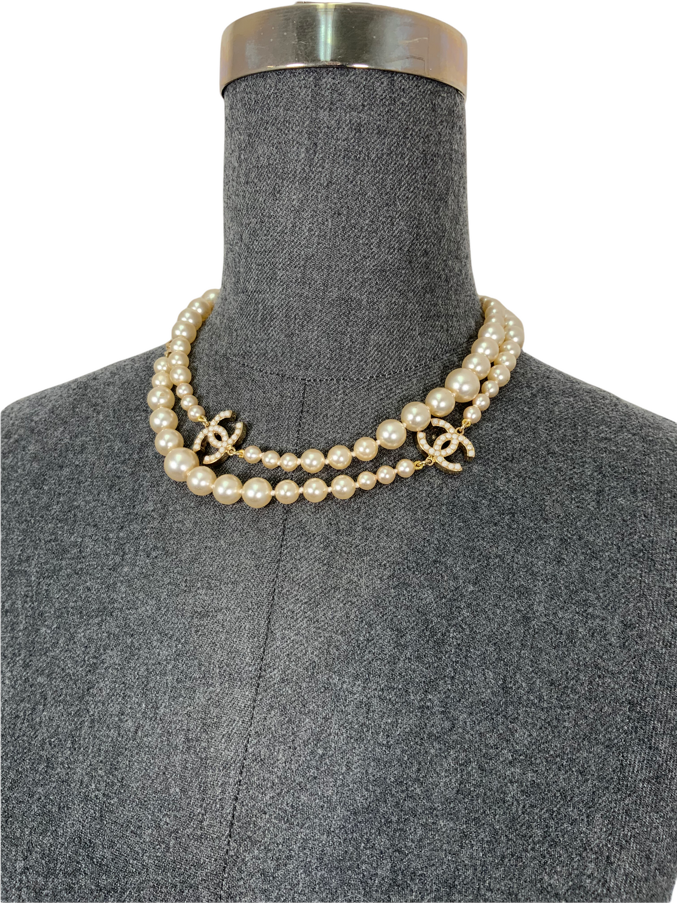 CHANEL CC Logo Timeless Classic Faux Pearl Necklace - Consigned Designs