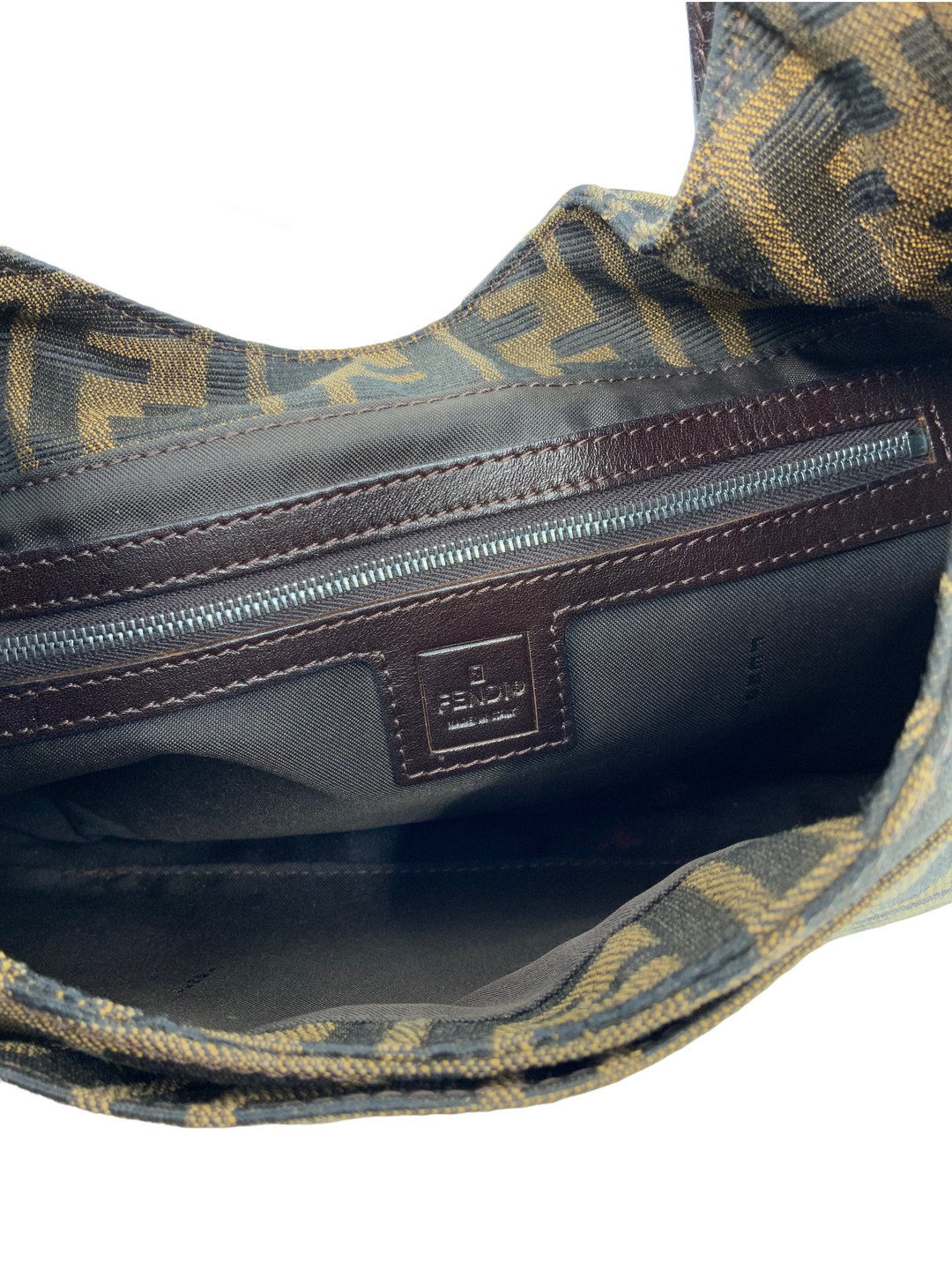 FENDI ZUCCA パンプス ブラック 35.5 Fendi Black Patent Leather Tobacco Zucca Canvas Heel Slides