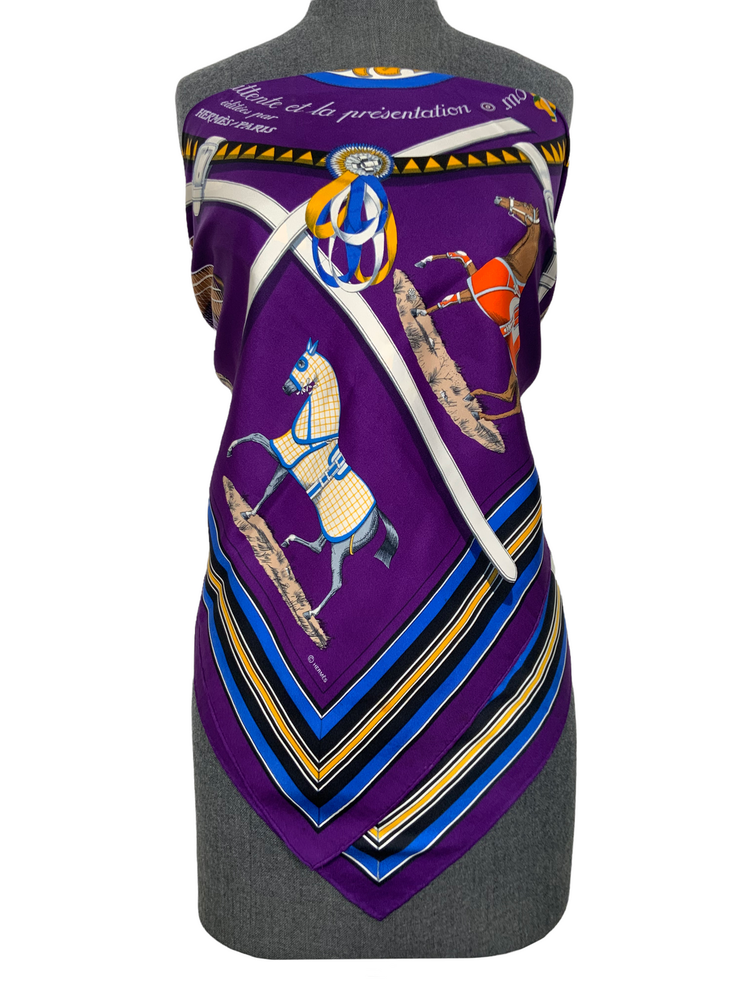 Hermes Couvertures et Tenues du Jour Vintage Silk Scarf