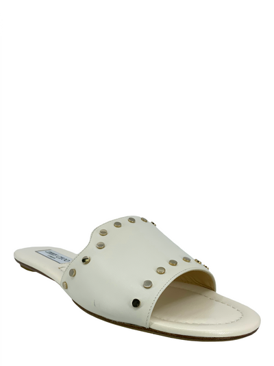 Jimmy Choo Nanda Studded Leather Slide Sandals Size 10-Consigned Designs