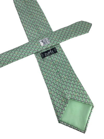 HERMES Baby Chick Bird Silk Classic Men's Silk Neck Tie-Consigned Designs