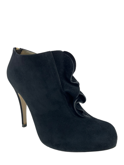 Valentino Suede Ruffle Ankle Boots Size 6.5-Consigned Designs