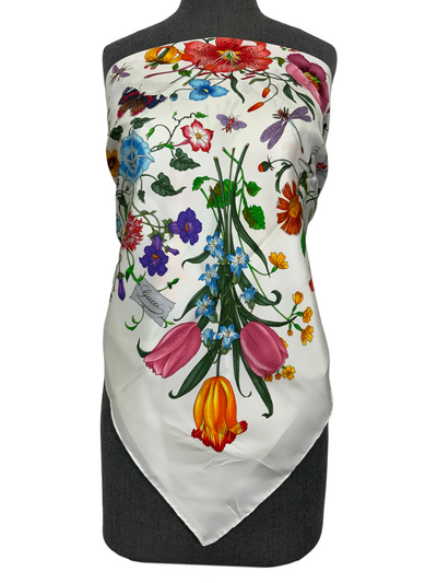 Gucci Josephine Floral Print Silk Scarf-Consigned Designs