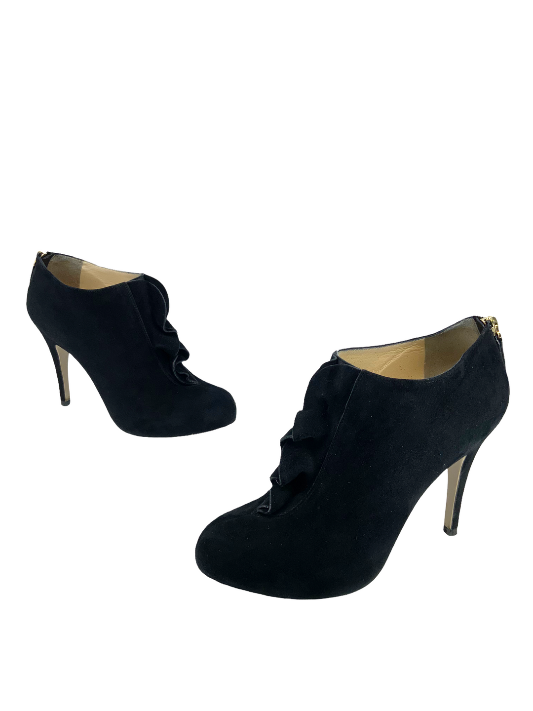 Valentino Suede Ruffle Ankle Boots Size 6.5 Consigned Designs