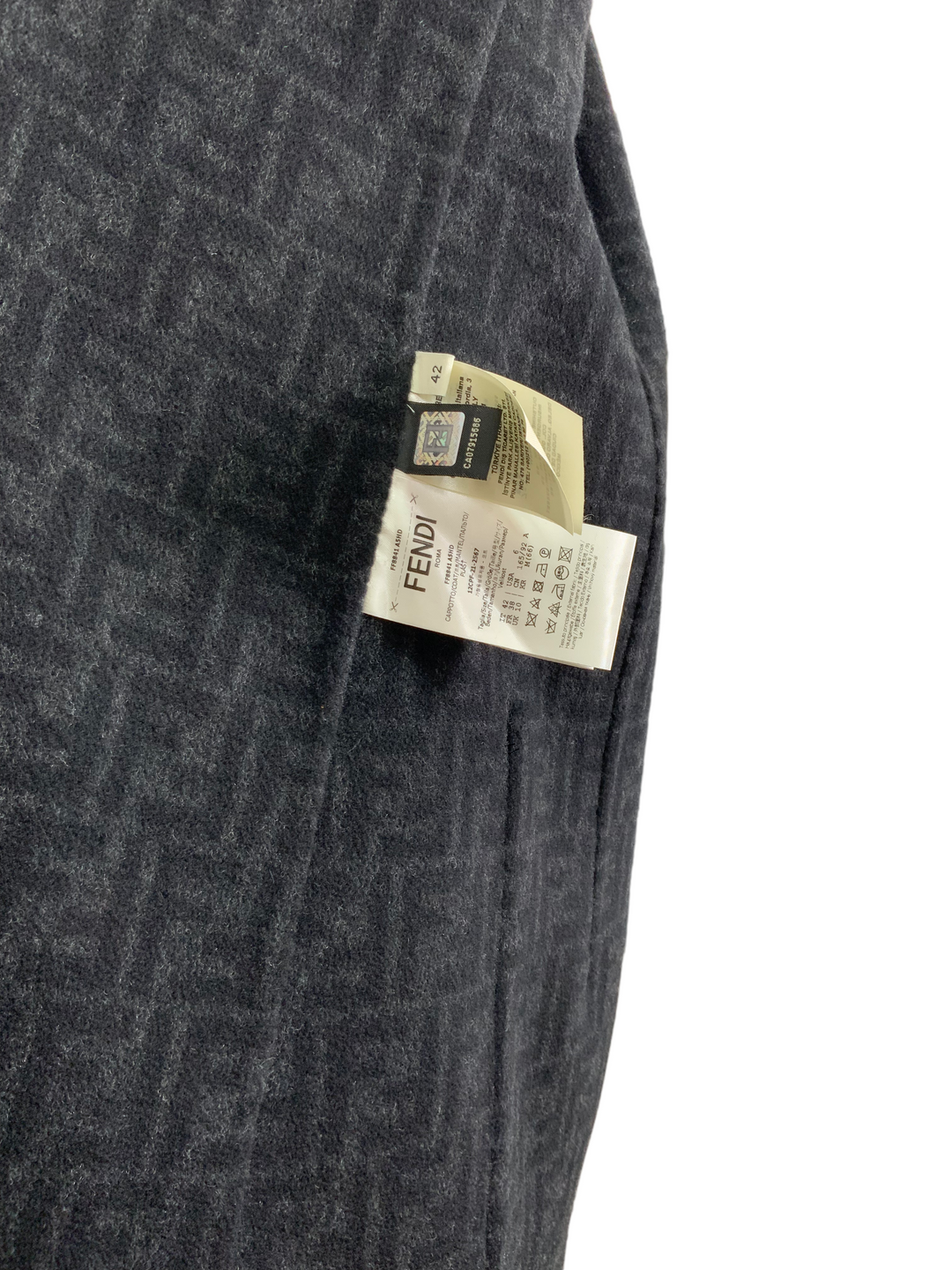 FENDI Wool Long Coat with FF Logo Belt Size M - Consigned