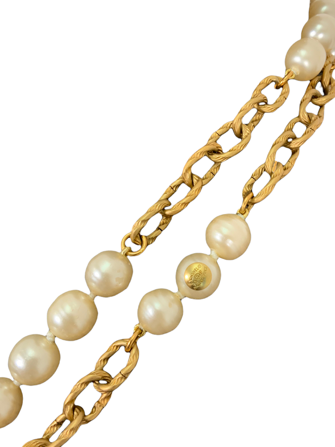 CHANEL♡vintagechain Chanel Vintage 1993 Faux Pearl Chunky Chain Link Necklace